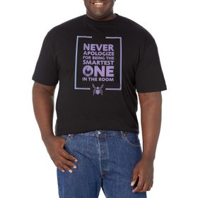Marvel Big & Tall Never Apologize Üst Kısa Kollu Siyah Erkek T-shirt