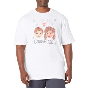 Marvel Big & Tall Peter and Mj Üst Kısa Kollu Beyaz Erkek T-shirt