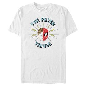 Marvel Big & Tall Peter Tingle Üst Kısa Kollu Beyaz Erkek T-shirt