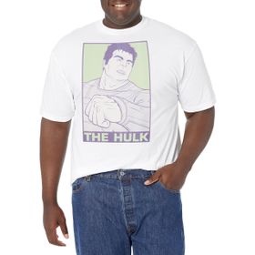 Marvel Big & Tall Pop Hulk Üst Kısa Kollu Beyaz Erkek T-shirt