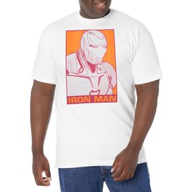 Marvel Big & Tall Pop Iron Man Üst Kısa Kollu Beyaz Erkek T-shirt