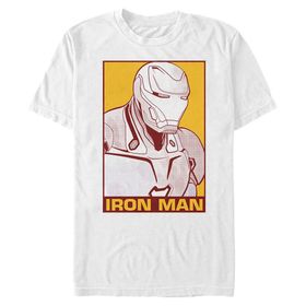 Marvel Big & Tall Pop Iron Man Üst Kısa Kollu Beyaz Erkek T-shirt