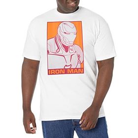 Marvel Big & Tall Pop Iron Man Üst Kısa Kollu Beyaz Erkek T-shirt