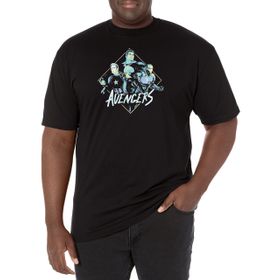 Marvel Big & Tall Rad Trio Üst Kısa Kollu Siyah Erkek T-shirt