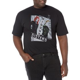 Marvel Big & Tall Red Sisters Üst Kısa Kollu Siyah Erkek T-shirt