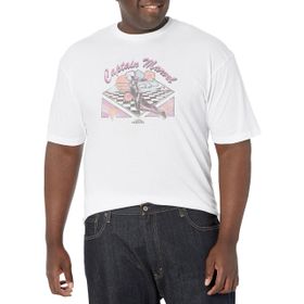 Marvel Big & Tall Retro Captain Checkers Logolu Üst Kısa Kollu Beyaz Erkek T-shirt