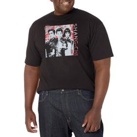 Marvel Big & Tall Shang-chi Family Group Üst Kısa Kollu Siyah Erkek T-shirt