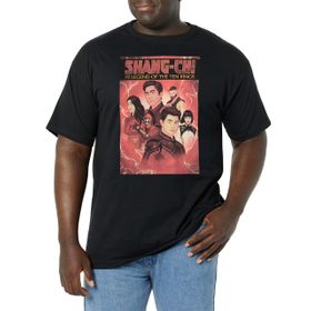 Marvel Big & Tall Shang-chi Komik Kapak Üst Kısa Kollu Siyah Erkek T-shirt