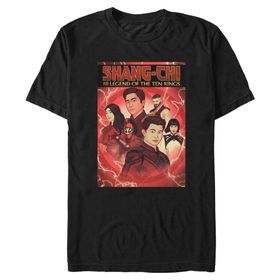 Marvel Big & Tall Shang-chi Komik Kapak Üst Kısa Kollu Siyah Erkek T-shirt