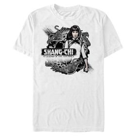Marvel Big & Tall Shang-chi Xialing Dragons Üst Kısa Kollu Beyaz Erkek T-shirt