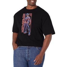 Marvel Big & Tall Shang Neon Chi Üst Kısa Kollu Siyah Erkek T-shirt