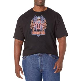 Marvel Big & Tall Shang Neon Chi Üst Kısa Kollu Siyah Erkek T-shirt
