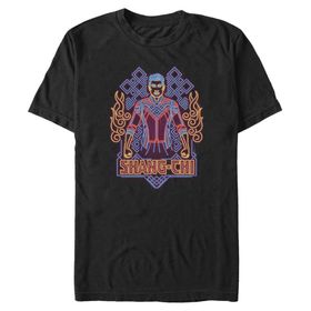 Marvel Big & Tall Shang Neon Chi Üst Kısa Kollu Siyah Erkek T-shirt