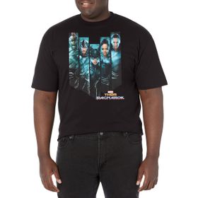 Marvel Big & Tall Shutter Faces Üst Kısa Kollu Siyah Erkek T-shirt