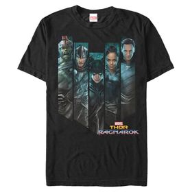 Marvel Big & Tall Shutter Faces Üst Kısa Kollu Siyah Erkek T-shirt