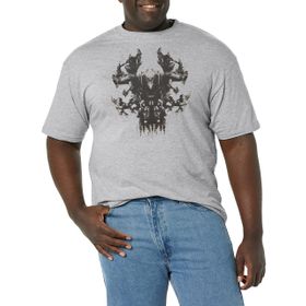 Marvel Big & Tall Smoke Skull Üst Kısa Kollu Athletic Heather Erkek T-shirt