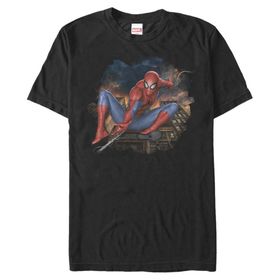 Marvel Big & Tall Spider Jump Black Erkek T-shirt