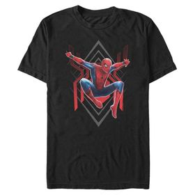 Marvel Big & Tall Spider Jump Black Erkek T-shirt