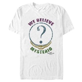 Marvel Big & Tall Spider-Man: No Way Home Believe Mysterio 2 Üst Kısa Kollu Beyaz Erkek T-shirt