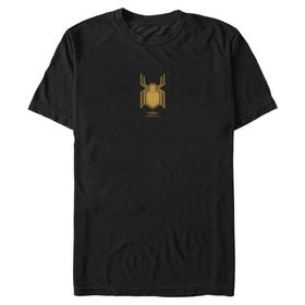 Marvel Big & Tall Spider-Man: No Way Home Siyah Takım Altın Logo Üst Kısa Kollu Siyah Erkek T-shirt