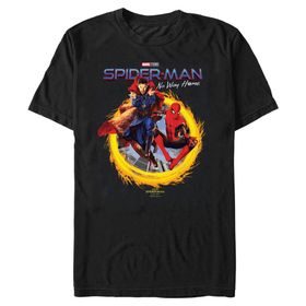 Marvel Big & Tall Spider-Man: No Way Home Yazılı İsimler Üst Kısa Kollu Siyah Erkek T-shirt