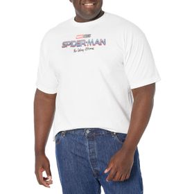 Marvel Big & Tall Spider-Man Way Home Logolu Üst Kısa Kollu Beyaz Erkek T-shirt