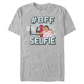 Marvel Big & Tall Spider Selfie Üst Kısa Kollu Athletic Heather Erkek T-shirt