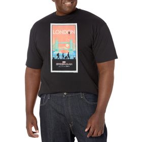 Marvel Big & Tall Spidey Home London Üst Kısa Kollu Siyah Erkek T-shirt