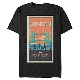 Marvel Big & Tall Spidey Home London Üst Kısa Kollu Siyah Erkek T-shirt