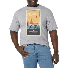 Marvel Big & Tall Spidey Home Prag Üst Kısa Kollu Athletic Heather Erkek T-shirt
