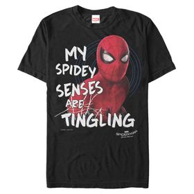 Marvel Big & Tall Spidey Senses Üst Kısa Kollu Siyah Erkek T-shirt