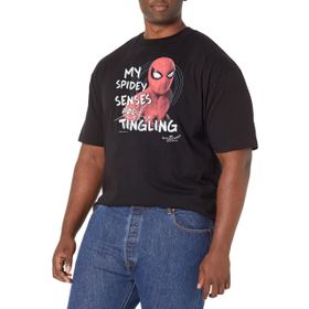 Marvel Big & Tall Spidey Senses Üst Kısa Kollu Siyah Erkek T-shirt