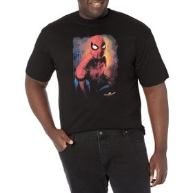 Marvel Big & Tall Spidey Smoke Üst Kısa Kollu Siyah Erkek T-shirt