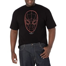 Marvel Big & Tall Spidy Face Üst Kısa Kollu Siyah Erkek T-shirt