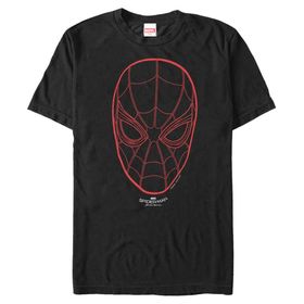 Marvel Big & Tall Spidy Face Üst Kısa Kollu Siyah Erkek T-shirt