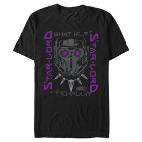 Marvel Big & Tall Star Hero Üst Kısa Kollu Siyah Erkek T-shirt