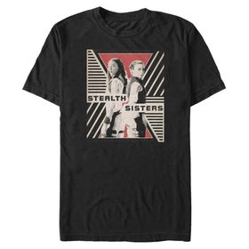 Marvel Big & Tall Stealth Sisters Black Erkek T-shirt