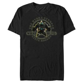 Marvel Big & Tall Steve Rodgers Hydra Üst Kısa Kollu Siyah Erkek T-shirt