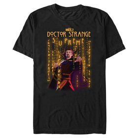 Marvel Big & Tall Strange Glyphs Üst Kısa Kollu Siyah Erkek T-shirt
