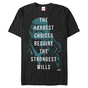 Marvel Big & Tall Strong Will Üst Kısa Kollu Siyah Erkek T-shirt