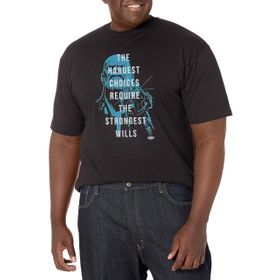 Marvel Big & Tall Strong Will Üst Kısa Kollu Siyah Erkek T-shirt