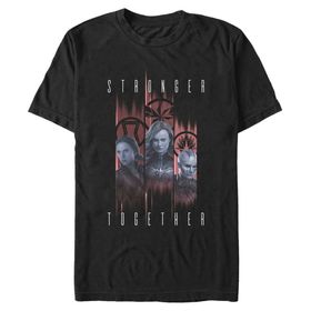 Marvel Big & Tall Stronger Trio Üst Kısa Kollu Siyah Erkek T-shirt