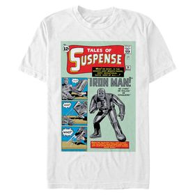 Marvel Big & Tall Suspensful Iron Man Üst Kısa Kollu Beyaz Erkek T-shirt