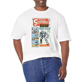 Marvel Big & Tall Suspensful Iron Man Üst Kısa Kollu Beyaz Erkek T-shirt