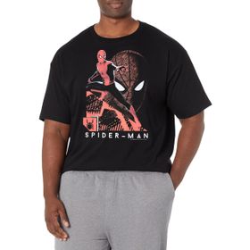Marvel Big & Tall Tech Spidey Üst Kısa Kollu Siyah Erkek T-shirt