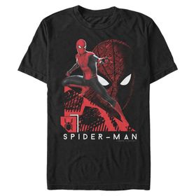 Marvel Big & Tall Tech Spidey Üst Kısa Kollu Siyah Erkek T-shirt
