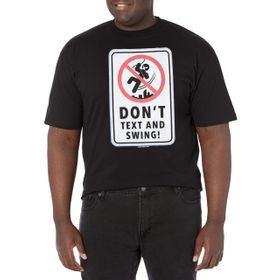 Marvel Big & Tall Text and Swing Üst Kısa Kollu Siyah Erkek T-shirt