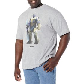 Marvel Big & Tall Thanos Boya Üst Kısa Kollu Athletic Heather Erkek T-shirt