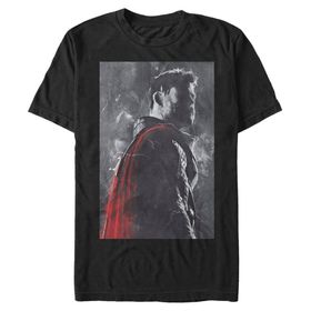 Marvel Big & Tall Thor Boyalı Üst Kısa Kollu Siyah Erkek T-shirt
