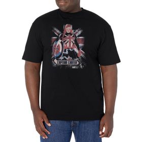 Marvel Big & Tall Union Jacked Üst Kısa Kollu Siyah Erkek T-shirt